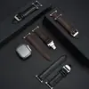 Aplicable a la capa superior de la cabeza de la correa de reloj Apple iwatch piel de vaca tejido liso hebilla de mariposa becerro piel genuina fabricante de correas de reloj productos en stock