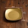 Plato Rectangular Vintage Dorado de Acero Inoxidable Plato Viejo para Barbacoa Plato Estilo Industrial Plato para Hot Pot Bandeja Vajilla para Barbacoa