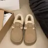 Botas Birkenstock de suela gruesa para mujer con forro de felpa, botas de nieve engrosadas para uso en exteriores, nuevo modelo de invierno 2026, antideslizantes, cálidas, zapatos de algodón peludos