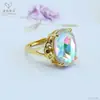 Anillo de Vidrio Colorido Retro Europeo y Americano Ai Yu Banda de Anillo Ajustable Transfronterizo Transmisión en Vivo Venta Caliente Venta al por Mayor S5021511
