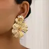 Moda Europeia e Americana Brincos Grandes de Lantejoulas Metálicas Brincos de Flor Exagerados de Personalidade para Mulheres Brincos Populares da Internet Brincos Brincos