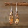 Pendientes geométricos de piedra emperador de lujo ligeros bohemios de alta calidad, nuevos, joyería de moda europea y americana.