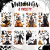 Halloween Parca Esqueleto Fantasma Pegatinas Estáticas para Ventana Calabaza Gato Negro Casa Embrujada Centro Comercial Vidrio de Ventana Pegatinas Al Por Mayor