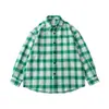 Camisa Japonesa Holgada a Rayas Grises Versátil para Hombre Diseño de Nicho Sentido Simple Top de Manga Larga para Viajero Diario para Pareja Principios de Otoño