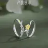 Anel de Casal Mo Li em Prata Esterlina S925 Luxo Acessível Anel de Alta Qualidade Coreano Ins Masculino e Feminino Presente de Dia dos Namorados