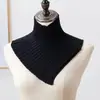 Bufanda cálida de otoño e invierno para mujer, jersey, bufanda pequeña triangular, protección para el cuello engrosada a prueba de frío, cuello falso, cuello de punto, venta al por mayor