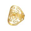 Anillo de apertura de acero inoxidable con patrón hueco y curva de estrella hexagonal de acero de titanio cortado en caliente de comercio exterior directo de fábrica