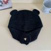 Otoño e invierno nuevo sombrero sombrero de lana para mujer lindo orejas de oso felpa gorro de punto cálido para el frío para exteriores marea