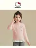 Camisetas de terciopelo para niñas Otoño e Invierno 2025 Nuevas de cuello alto medio con encaje de encaje de terciopelo engrosadas para usar como base Venta al por mayor