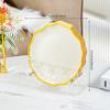 Luxo Leve Padrão Simples Prato de Cuspir Ossos Doméstico Bandeja de Lixo para Mesa de Jantar Popular na Internet Transparente de Mesa Prato de Cuspir Ossos Conjunto de Pratinhos