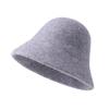 Gorro de Lana Pura para Mujer, Moderno Sombrero de Pescador Liso para Otoño e Invierno, Gorro de Cubo de Copa Redonda, Sombrero Versátil tipo Cubeta, Venta al por Mayor de Fábrica
