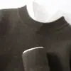 Outono e Inverno Nova Malha de Caxemira Camada Base Cor Sólida Espessada Gola Meia-Alta Manga Longa Amigo da Pele Espessado Masculino de Negócios