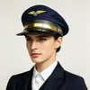Chapéu de capitão piloto para mulheres, adereço para apresentação de palco, festa à fantasia sessão de fotos uniforme retrô chapéu de marinheiro