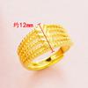 Anel de amor com várias linhas imitação de ouro areia cobre banhado a ouro 24k real ajustável anel feminino acessórios transfronteiriços fabricantes atacado