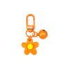 Ins fresco colorido pequena flor Bell chaveiro diy pingente feito à mão menina saco do coração porta fivela ornamentos bonitos