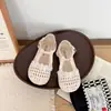 Sandalias Tejidas de Punta Cerrada para Niñas 2026 Nuevo Estilo de Verano Zapatos de Princesa Transpirables de Suela Suave para Niños Pequeños y Niños Pequeños Sandalias Huecas