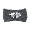 Banda para el cabello de punto con incrustaciones de diamantes de estilo europeo y americano, protector de orejas para lavarse la cara, accesorios para el cabello de moda para yoga, diadema de lana cálida para otoño e invierno.