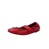 Zapatos Mary Jane de piel de oveja de primera capa para mujer, zapatos planos cómodos, cuero genuino por dentro y por fuera, punta redonda, lazo, zapatos de tacón bajo, talla de mujer 40