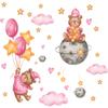 Nuevo LD93058 oso de dibujos animados luna estrellas nubes dormitorio niños pegatinas decoración de pared pegatinas de pared autoadhesivas