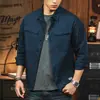 Chaqueta de trabajo retro estilo americano para hombre, ligera, nueva colección 2026, camisa caqui con cuello mao, transpirable y adecuada para uso business casual, para ventas transfronterizas