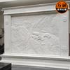 Fabricante de esculturas de mármol blanco con relieve de animal, grifo de panda, fondo de pared, paisaje cultural