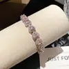 Pulsera Cuadrada de Circonita de Colores Estilo Coreano, Dulce y Sencilla, Sensación de Lujo Ligero y Gama Alta, Accesorio de Mano Versátil, Moderno y Exquisito para Mujer