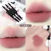 Lápis de Lábio Artístico Menta Doce Contorna Formato Labial Tridimensional Completo Caneta Batom Matte Pincel Labial Dupla Face