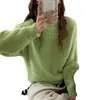 Toma real: Suéter de punto mullido de cuello redondo, corte holgado, simple y versátil, para otoño/invierno 2026 en Corea, para usar en capas