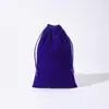 Bolsa de Terciopelo Cordón Solapa Bolsillo Pantalones Negro Bolsa de Joyería Regalo de Joyería Logotipo Impreso Empaque Sello de Cordón Personalización de Bolsa de Terciopelo