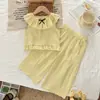Conjunto de Verão para Meninas com Babados, Novo Colete Sem Mangas Transfronteiriço e Calça Longa de Verão Infantil Conjunto de Duas Peças, Tendência de Comércio Exterior