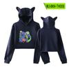 Sudadera con capucha periférica de Rainbow Friends, abrigo de otoño para mujer, suéter sexy con ombligo y orejas de gato