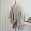 Ropa Cálida Retro de Primavera y Otoño Chal de Jacquard Paisley Estilo Étnico Bufanda con Abertura Transfronteriza Cardigán con Borlas Capa Viaje