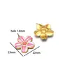 Suministro Exclusivo Transfronterizo de Acero Inoxidable Color Dorado Flor de Cinco Pétalos Colgante de Piedra Preciosa Accesorios para Collares Pulseras Joyería Venta al por Mayor