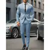 Traje popular de doble botón para hombre de primavera y otoño 2026, traje ajustado estilo coreano, vestido de novia, ropa de hombre para padrinos de boda