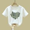 Playera de Manga Corta de Algodón Puro para Niñas Mayores, Nueva Moda de Verano, Top Rosa Trendy para Niñas