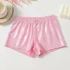Shorts de Dança Brilhantes com Estampa Dourada para Crianças, Alta Elasticidade, Respirável, Shorts de Prática de Dança Moderna de Ângulo Reto, Venda Direta do Fabricante da Fonte