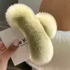 Pinza de Garra de Felpa de Piel de Conejo Rex Real para Mujer 2026 Nuevo Otoño e Invierno Pinza de Tiburón Accesorio para el Cabello Pinza Grande para la Parte Posterior de la Cabeza