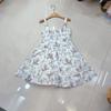 Nanyou Europeo, Americano y Australiano de Nicho Vestido Falda Tutú Estampada Cintura Encaje Ballena Tirantes Falda Corta