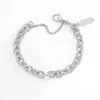 HF Pulsera para Hombre Ins Estilo Frío Cadena Redonda Dorada Cadena O Acero Inoxidable Electrochapado al Vacío Oro de 14K Todo Fósforo Acero de Titanio