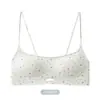 Sutiã feminino sem costura com efeito push-up e levanta seios, anti-queda, faz os seios pequenos parecerem maiores, respirável, com alças finas de glitter e lindo design nas costas