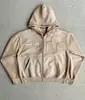Sudadera con Capucha de Retazos Suelta de Moda Estilo Europeo y Americano con Aspecto Vintage, Unisex, Estilo Callejero Personalizado con Diseño de Cremallera