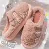 Chinelos de Algodão Quentes com Solado Grosso e Pelúcia, com Sensação de Pisando nas Nuvens, Chinelos Domésticos Femininos para Outono e Inverno, Chinelos Domésticos Masculinos Disponíveis para Atacado