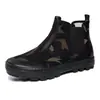 Sapatos masculinos de primavera-verão transfronteiriços, sapatos casuais slip-on de malha camuflada fly-knit, verde militar, sola antiderrapante, sapatos de tecido respirável