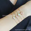 Casa del Burro Versión Alta Pulsera de Ágata Roja de Cinco Flores Cuatro Flores para Mujer Collar de Flor Antigua Chapado en Oro Rosa de 18k Lujo Ligero