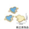 Colar pingente estrela amor cobre turquesa banhado a ouro acessórios diy corrente clavícula ins personalidade nicho