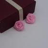 2cm Poliéster Flor Rosa Feita à Mão Flor Pequena Fita Flor Pentagonal Rosa Flor Jóias Acessórios