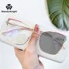 Nuevos Marcos de Moda Metálicos Fotosensibles que Cambian de Color Ojo de Gato para Mujer Anti Luz Azul Miopía Marcos de Gafas Fábrica en stock