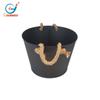 Cubo de Hielo Ovalado Negro Clásico de Fábrica Enfriador de Bebidas Metálico Cubo para Bebidas Cubo Refrigerado para Vino Cerveza