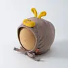 Chapéu de Outono Inverno para Bebê Desenho de Pato Orelhas Protegidas Chapéu com Tira de Amarrar Meninos Meninas Chapéu Engraçado Cobertura de Cabeça para Bebês Pequenos