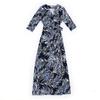 Vestido Largo Elegante de una Pieza a Media Pierna Ceñido a la Cadera con Lazo en la Cintura y Diseño Cruzado Pg Dvf2025 Modelo Nuevo de Verano